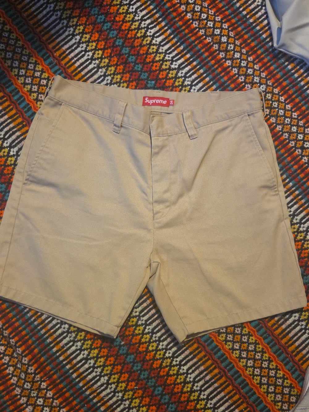 Supreme Tan Flat Front Chino Shorts